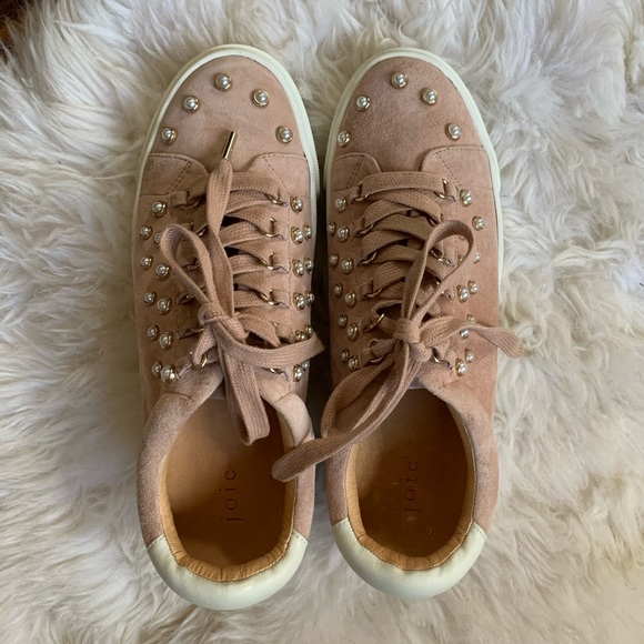 New JOIE Handan Suede Pearl Pink Platform Sneaker - Picture 6 of 9